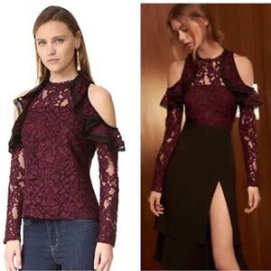 Alexis Millie Burgundy Millie lace top